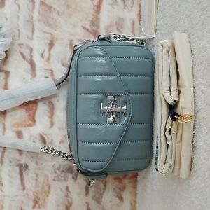 New Tory Burch Kira Patent Leather Camera Bag